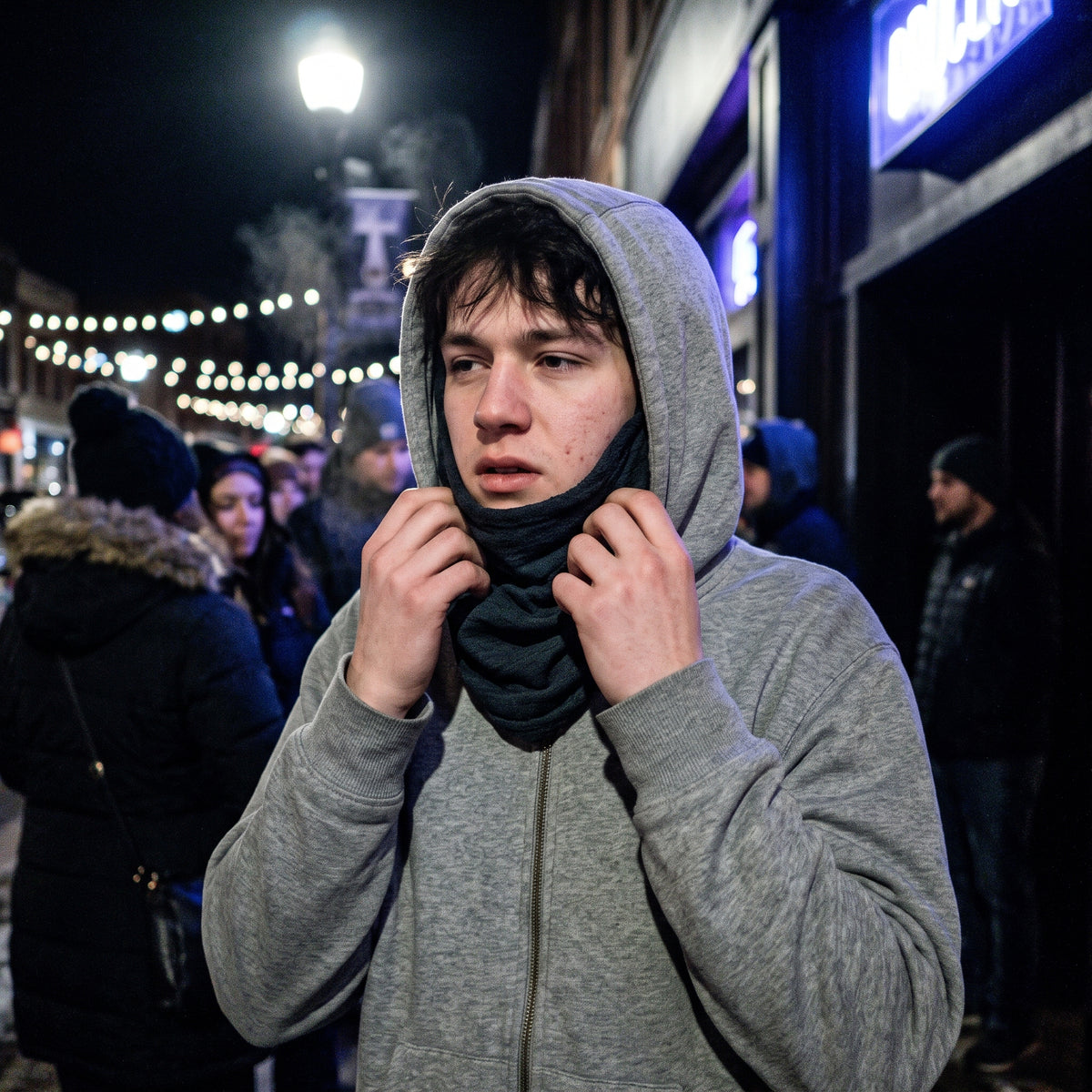Mismatched hoodie and mask